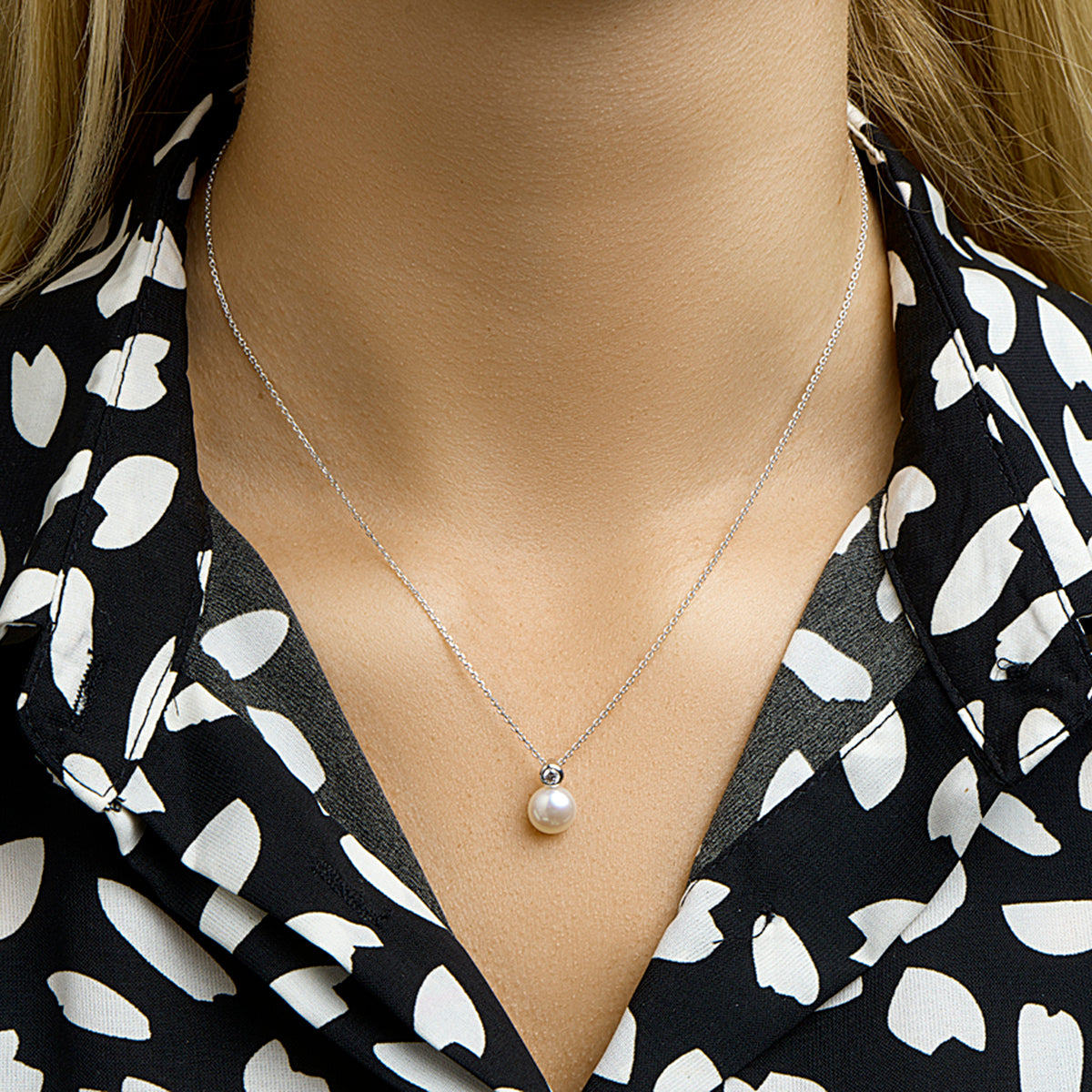 Collier parel en zirkonia 42 + 3 cm