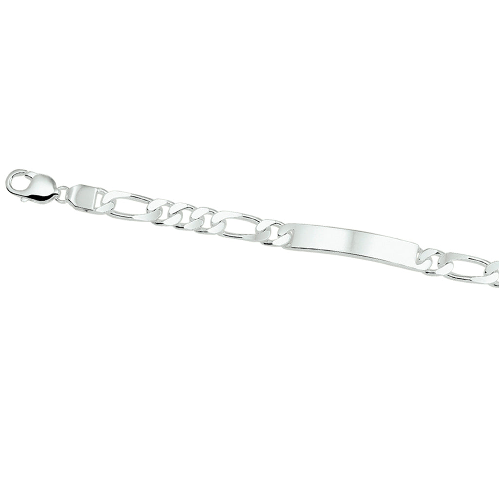 Graveerarmband figaro plaat 8 mm 21 cm