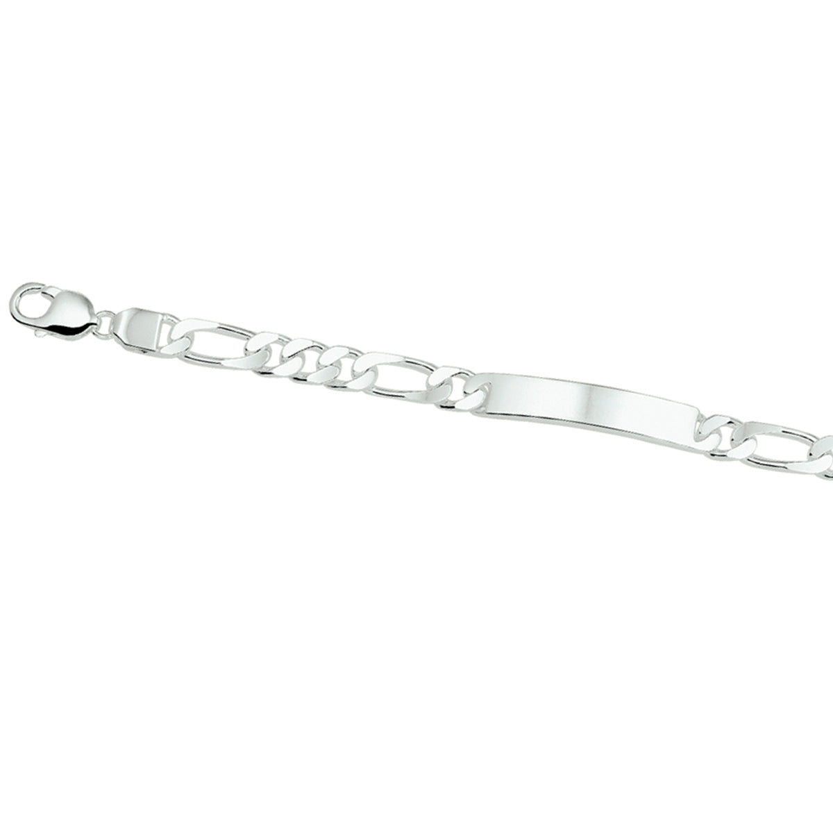 Graveerarmband figaro plaat 8 mm 21 cm