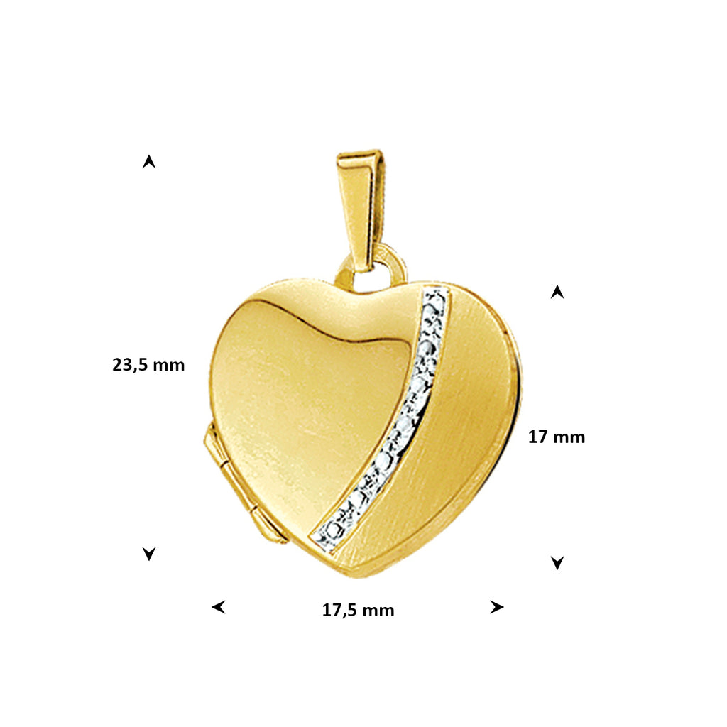 Medaillon hart bicolor gestift