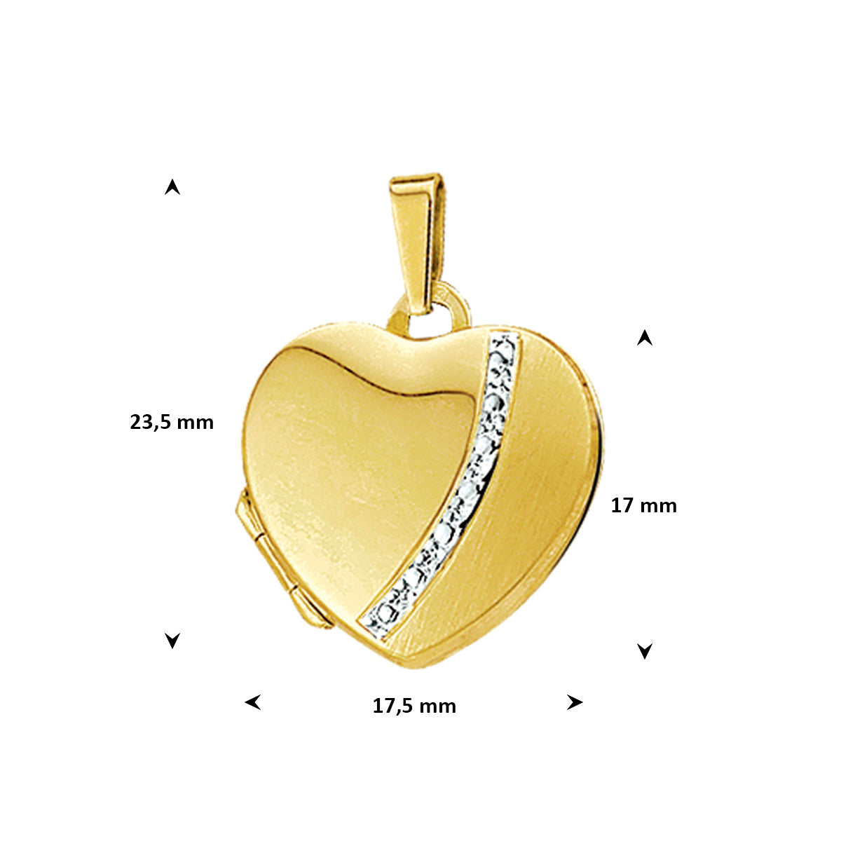 Medaillon hart bicolor gestift
