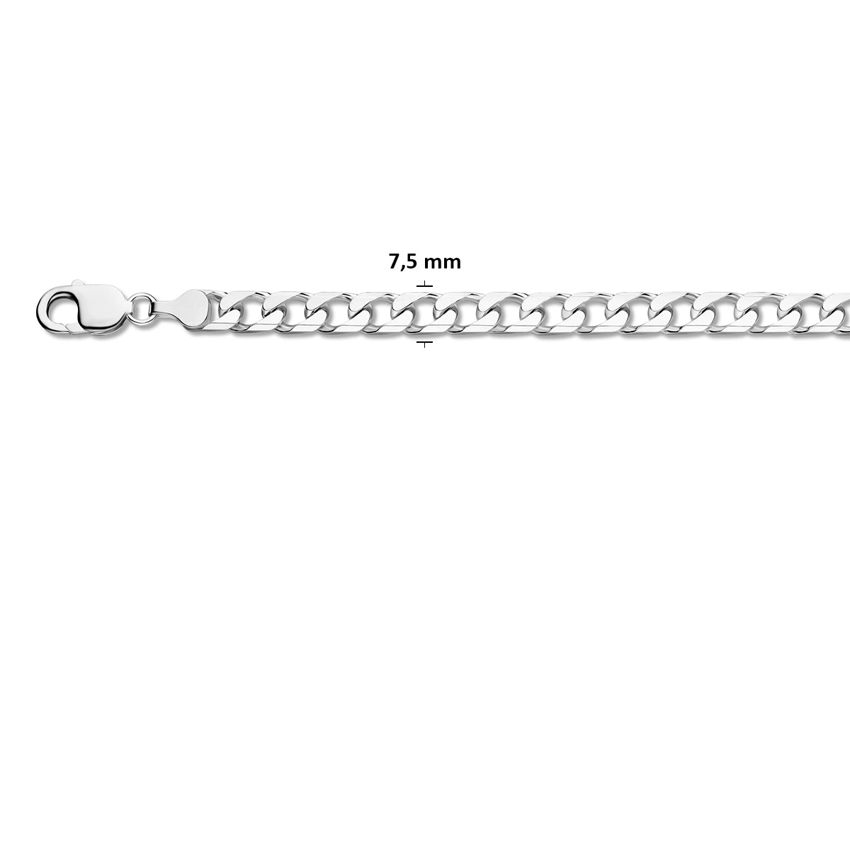 Gourmette 6-zijdes geslepen 7.5 mm