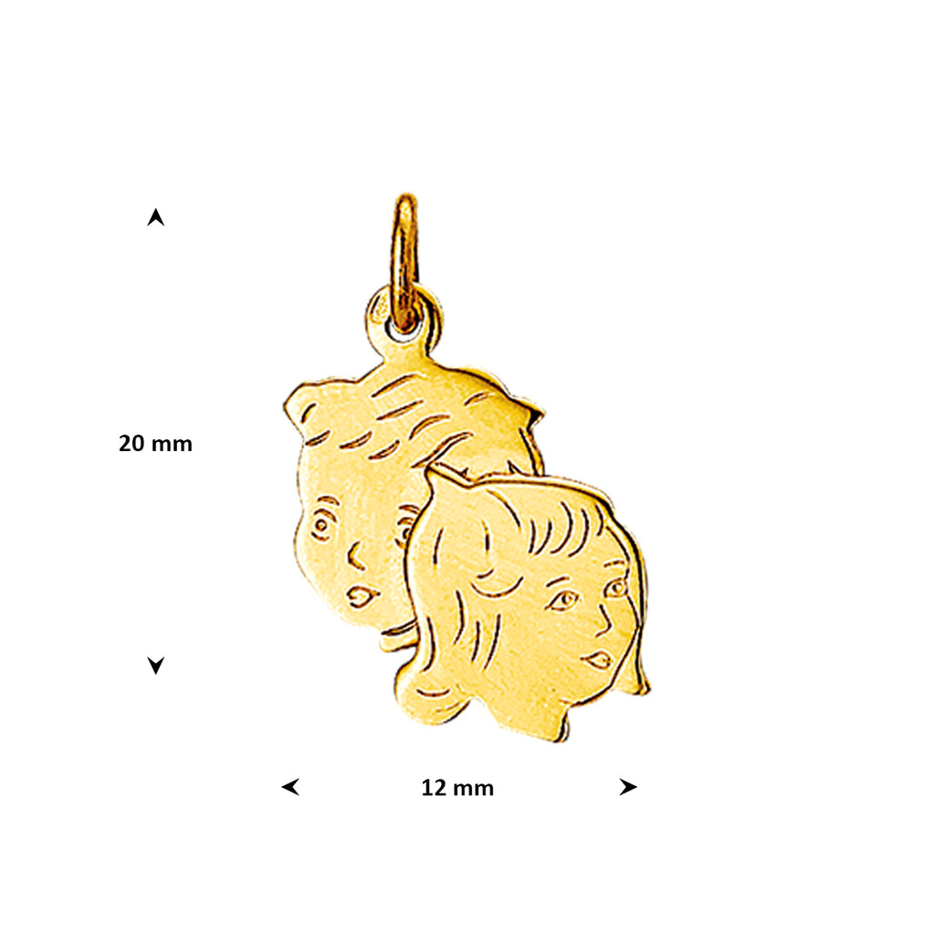 Hanger jongen en meisje 20 x 12 mm