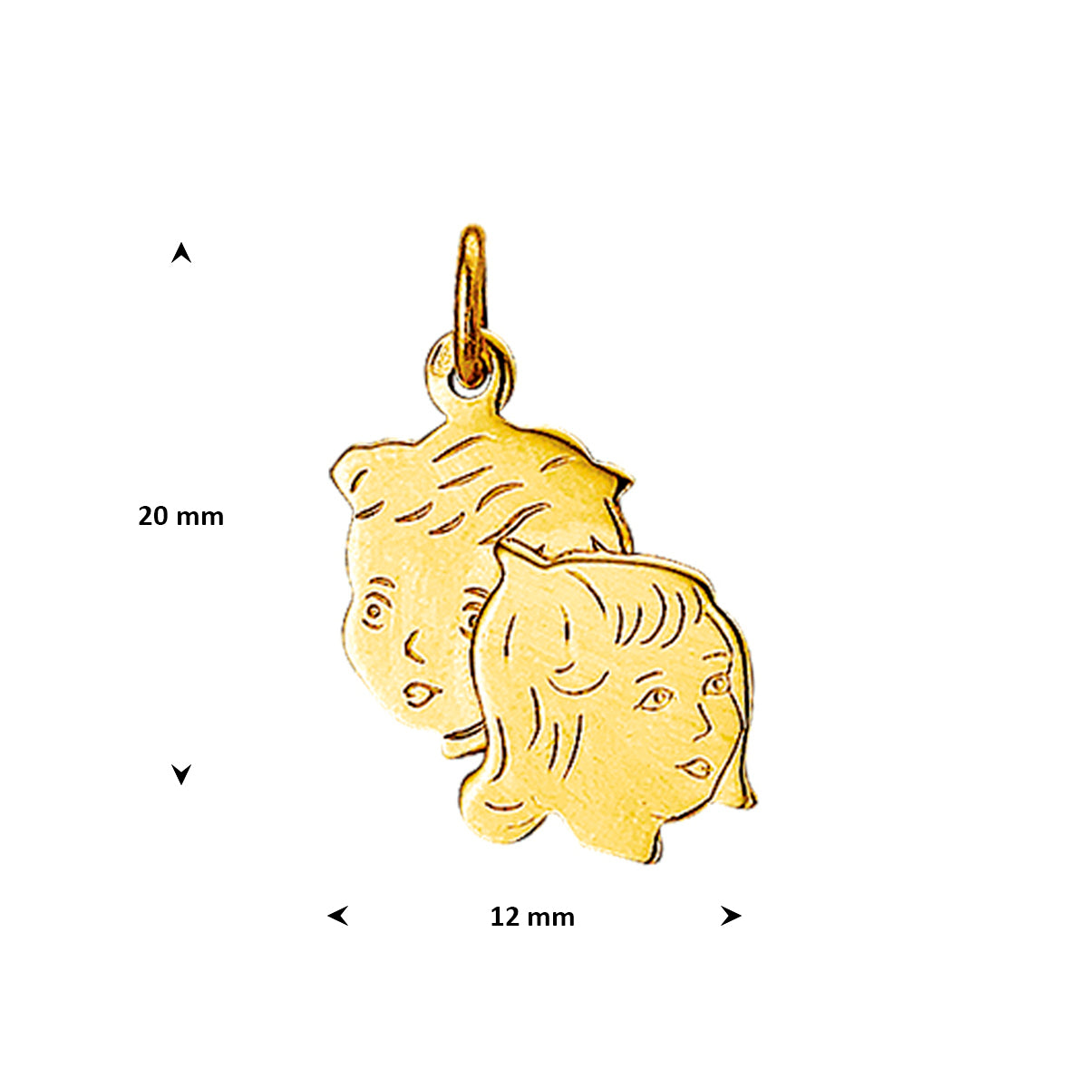 Hanger jongen en meisje 20 x 12 mm