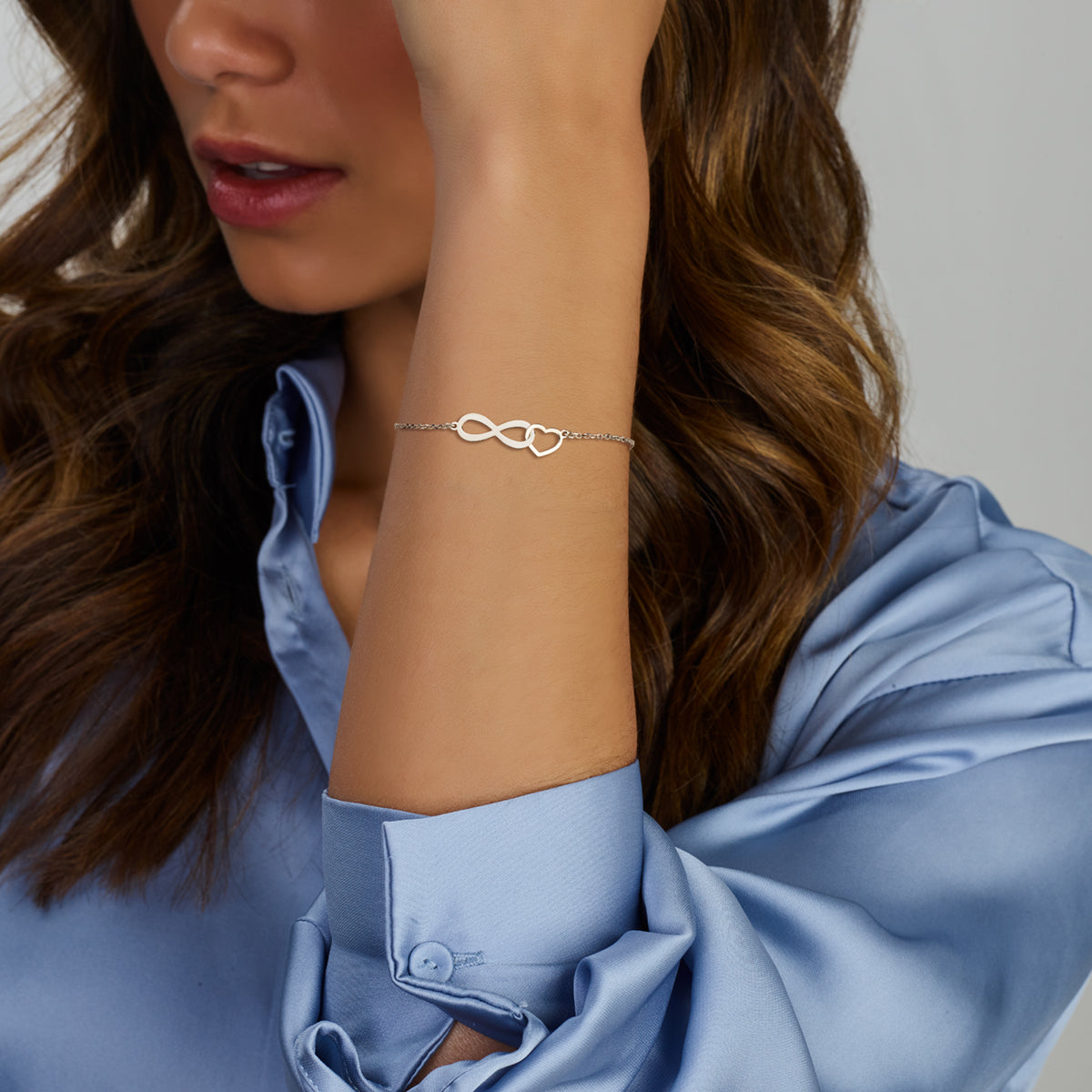 Armband infinity en hart 16 + 3 cm