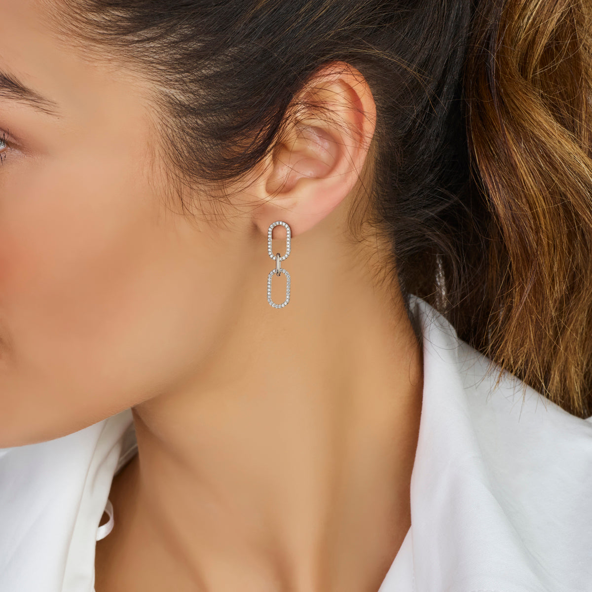 Zilver gerhodineerd oorhangers