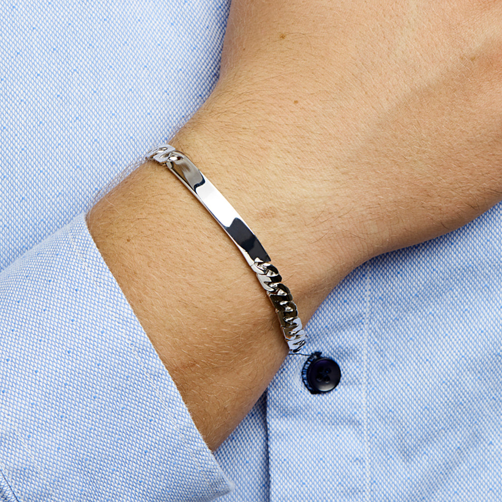 Graveerarmband gourmette plaat 6.5 mm