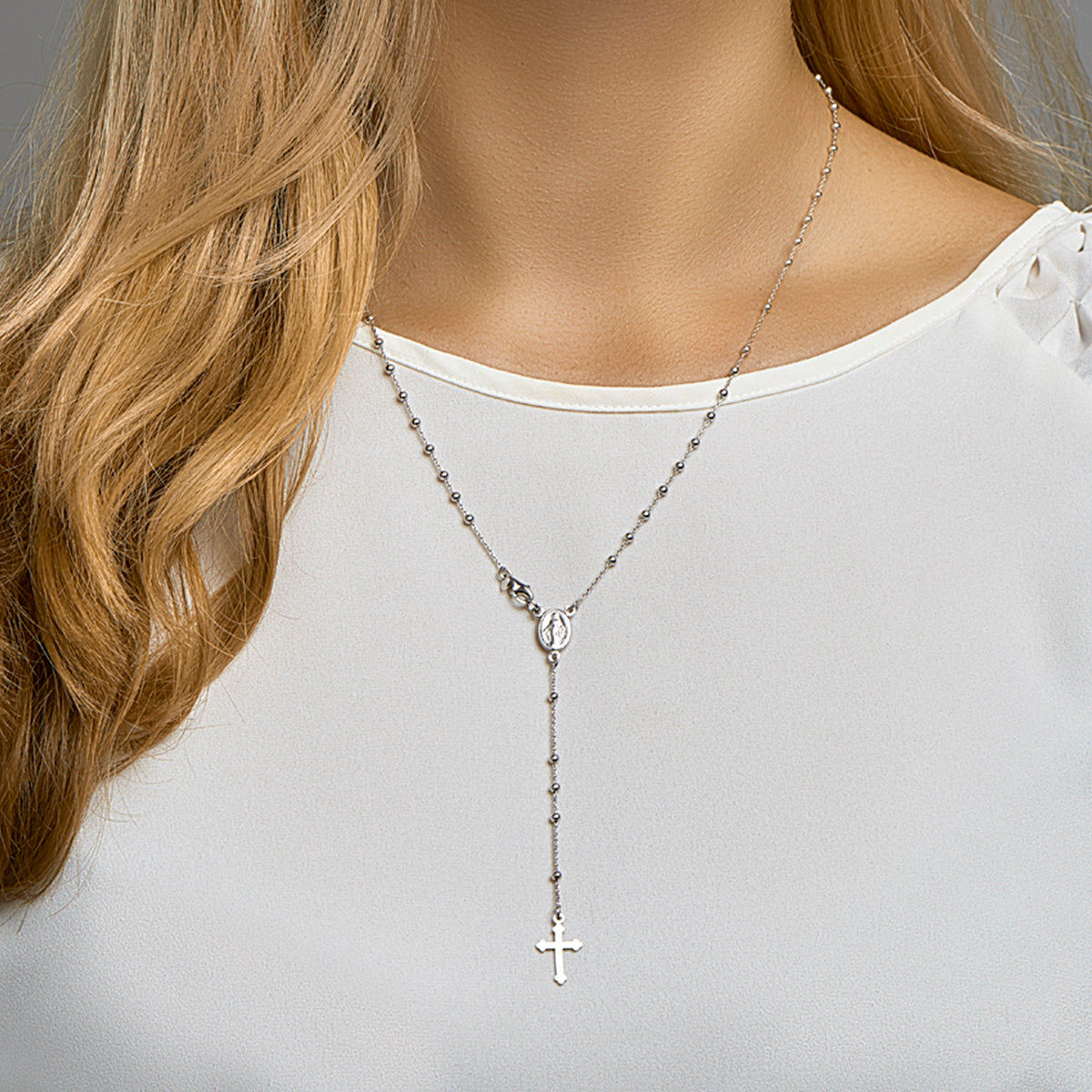 Collier rozenkrans poli/mat 50 cm