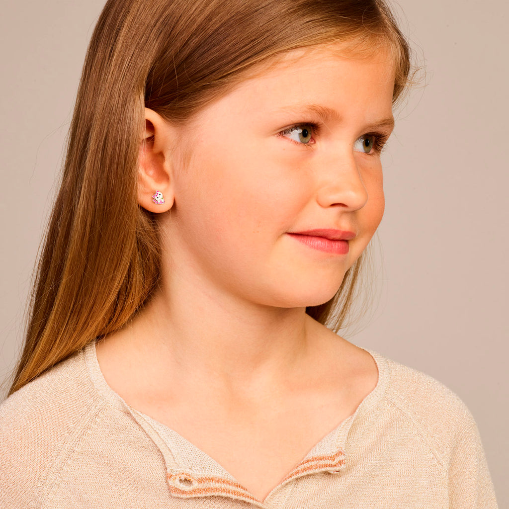 Oorknoppen - zilver emaille