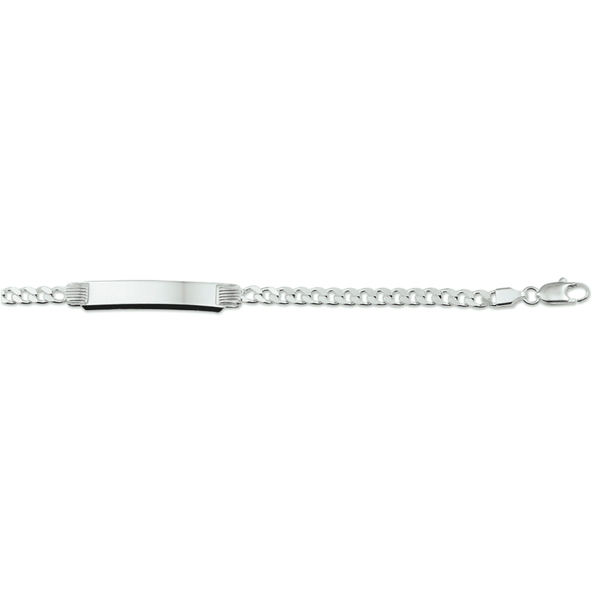 Graveerarmband gourmette 4-zijdes geslepen plaat 8 mm 20 cm