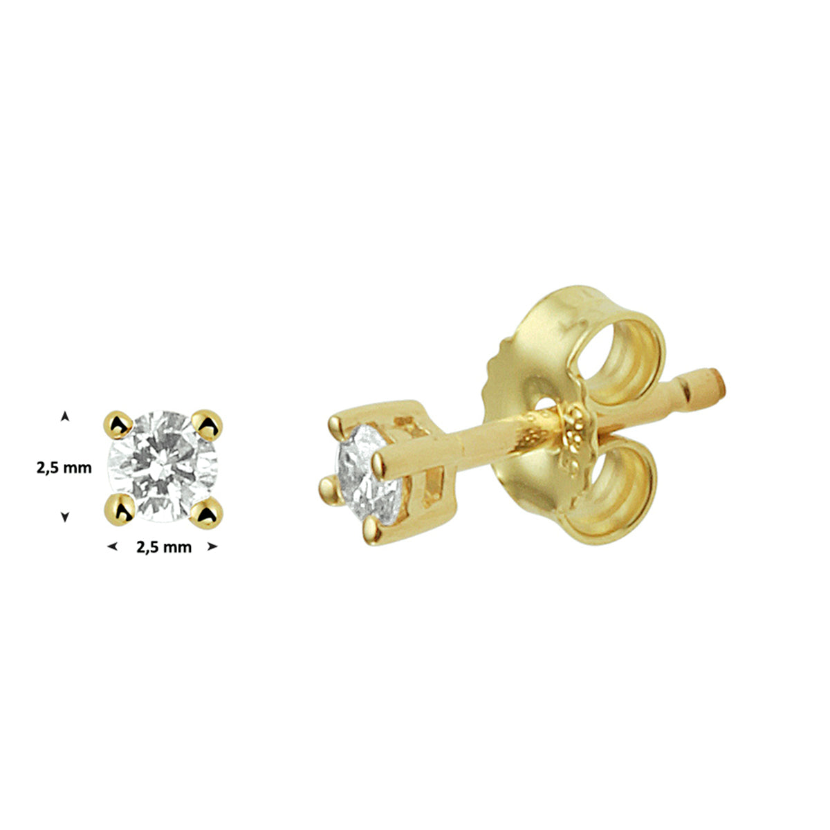 Oorknoppen diamant 0.10ct (2x0.05ct) h si