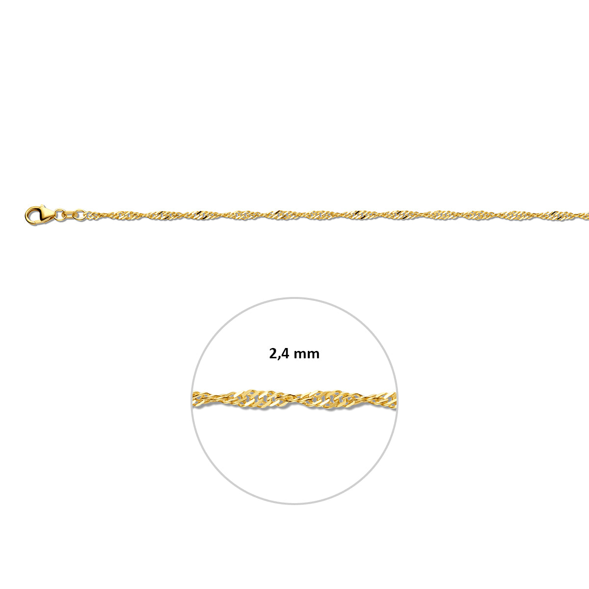Enkelbandje singapore 2.3 mm