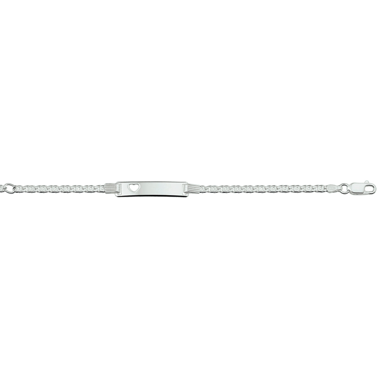 Graveerarmband hart plaat 6.0 mm