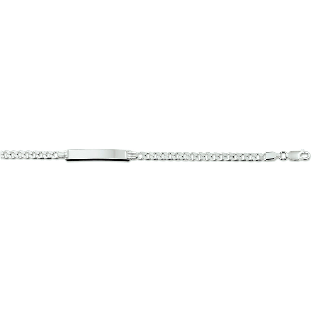 Graveerarmband gourmette 4-zijdes geslepen plaat 6 mm 19 cm