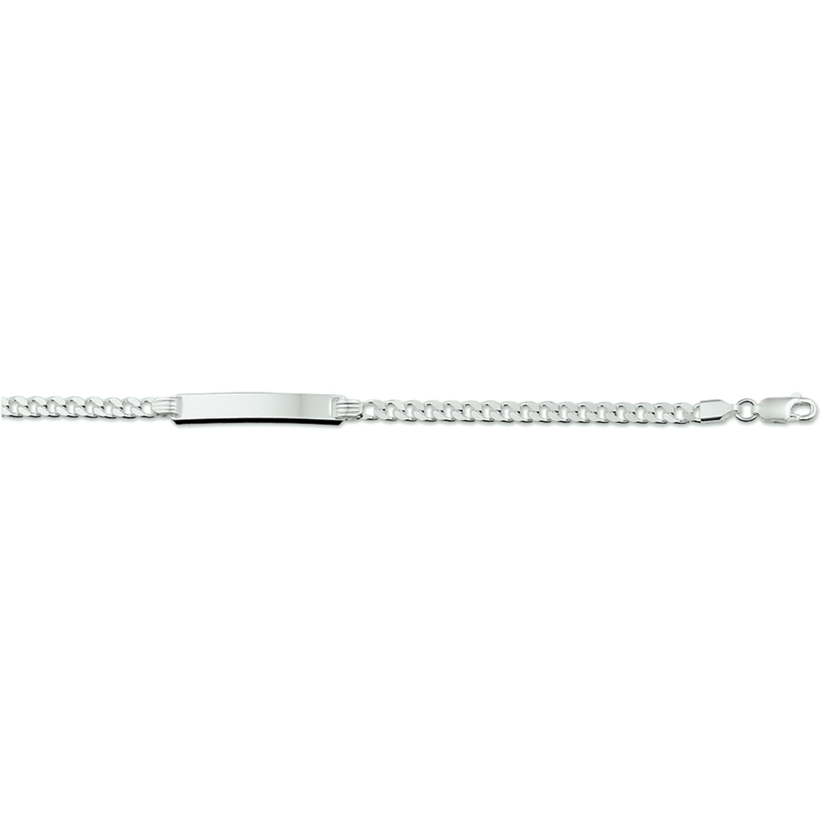 Graveerarmband gourmette 4-zijdes geslepen plaat 6 mm 19 cm