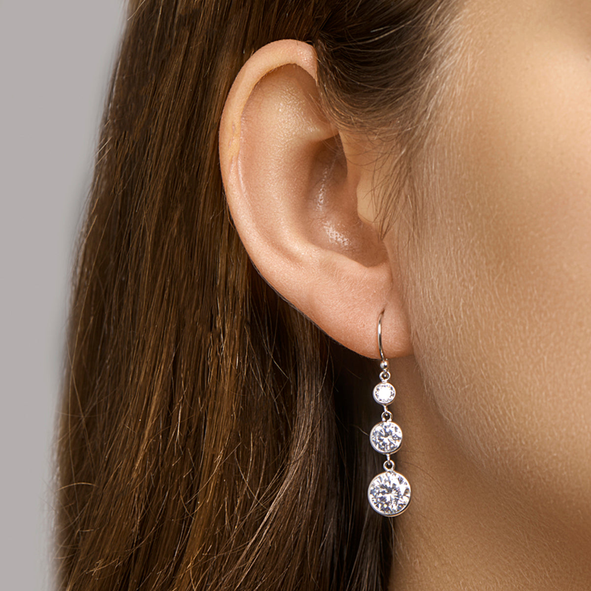 Zilver gerhodineerd oorhangers