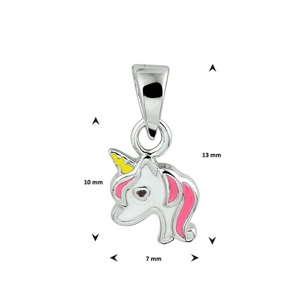 Hanger - zilver emaille unicorn