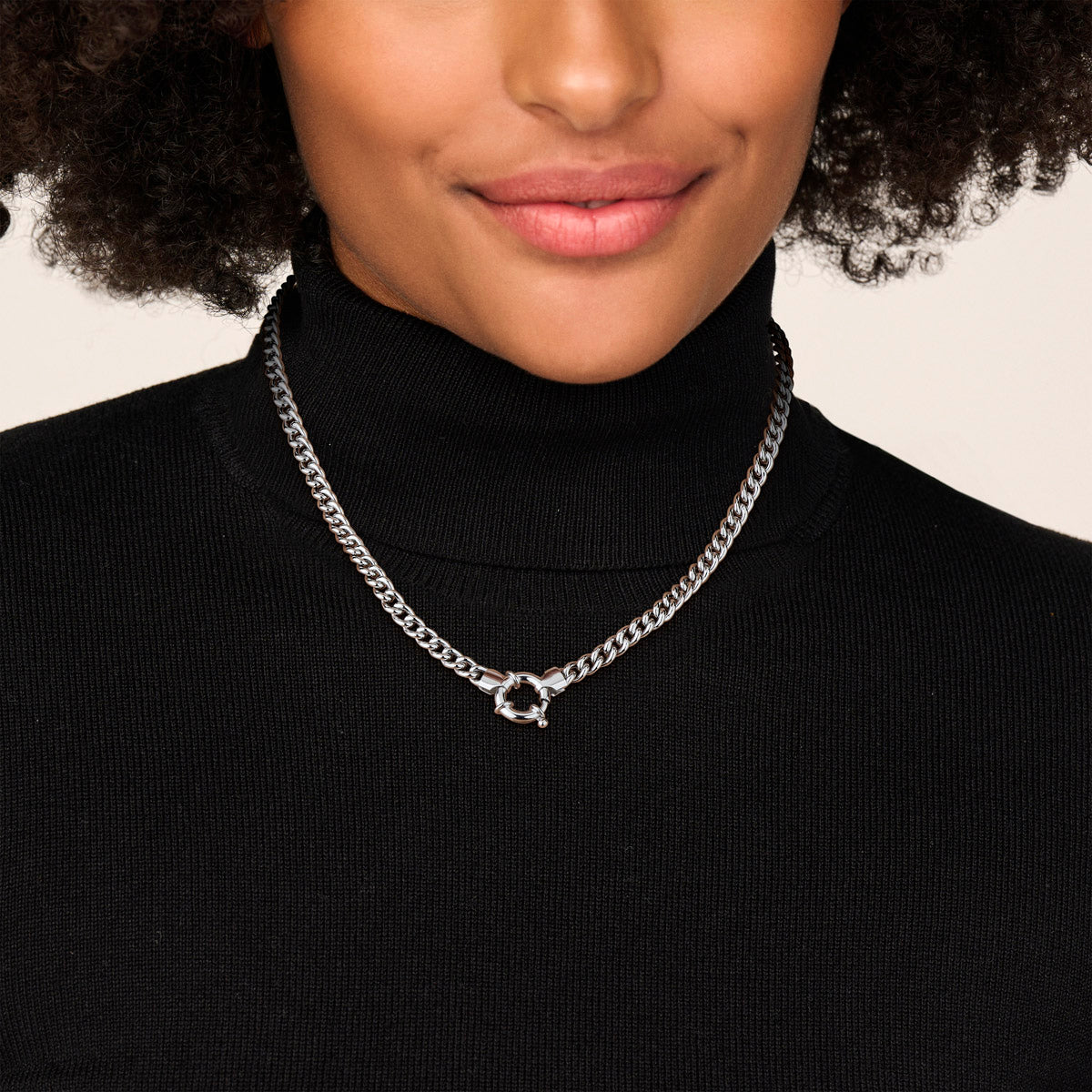 Collier gourmette 5.8 mm 45 cm met groot springslot