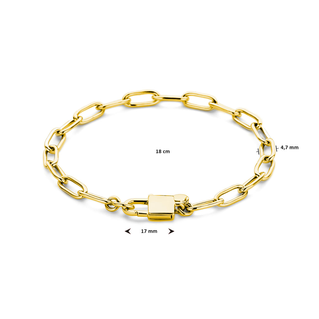 Armband paperclip en slot 18 cm 3 micron