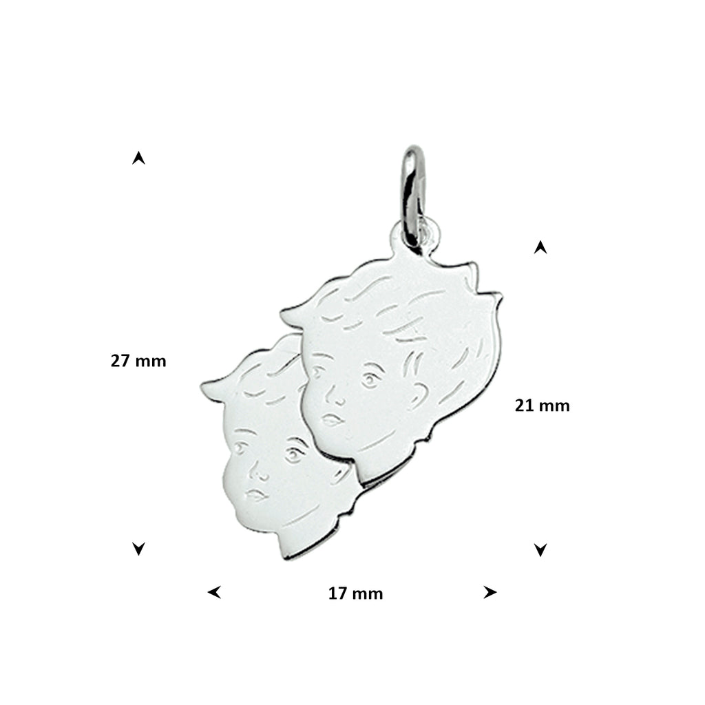 Hanger kinderhoofdjes 21 x 17.5 mm