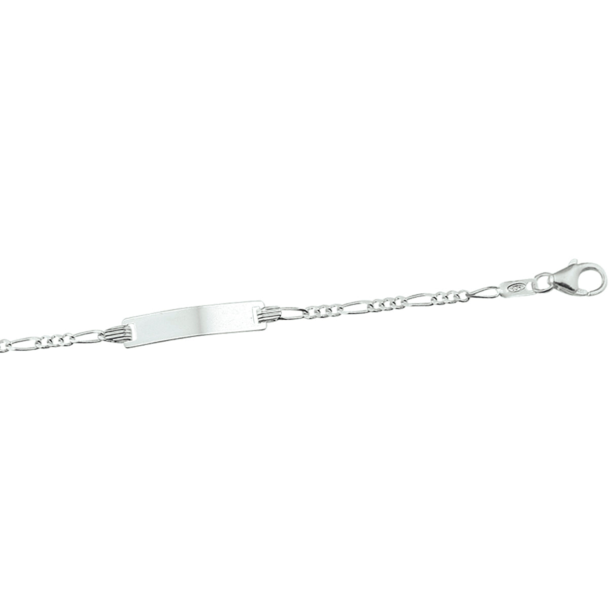 Graveerarmband figaro plaat 4.2 mm