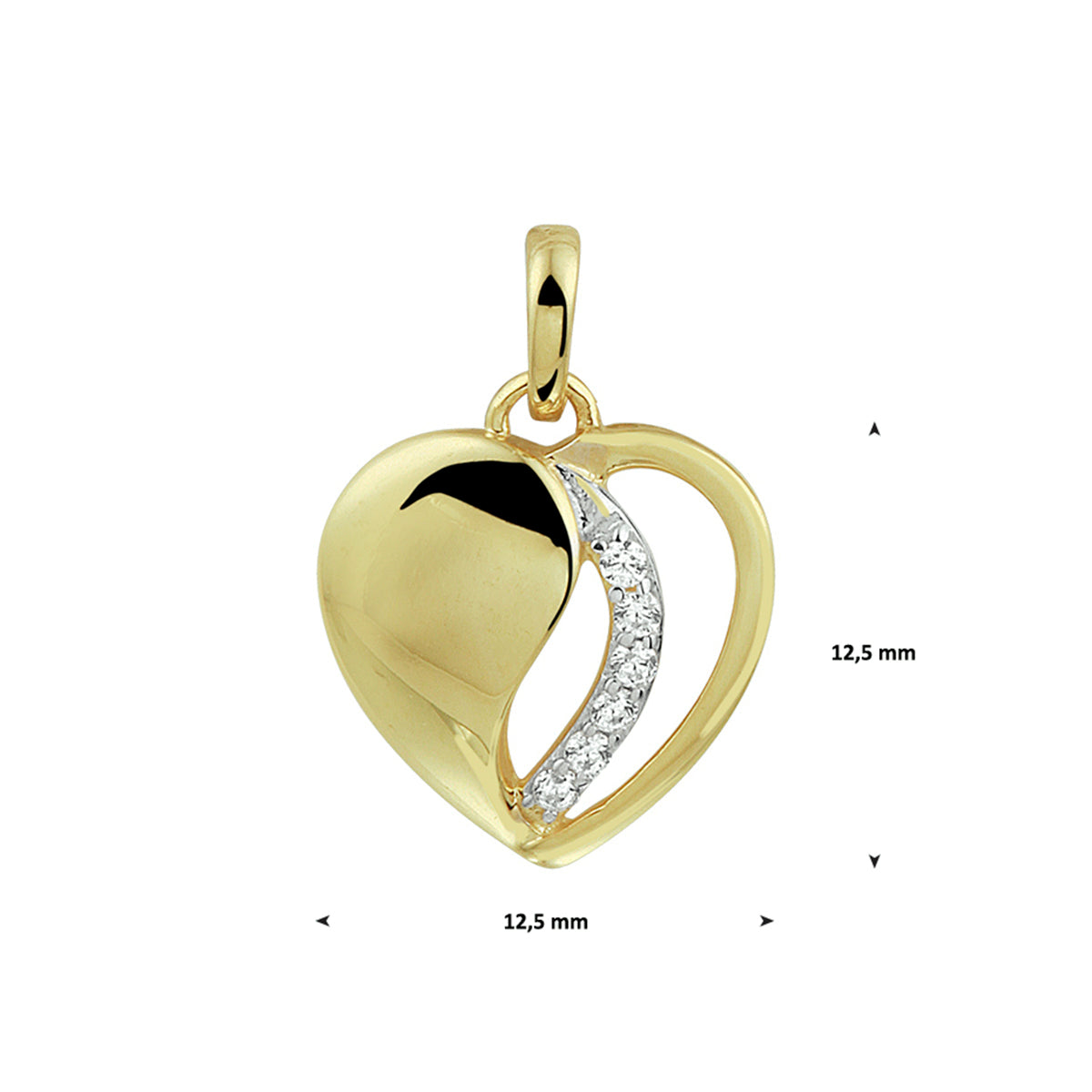 Hanger hart zirkonia bicolor gestift