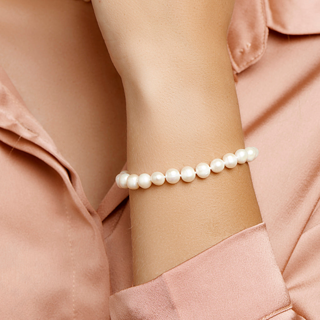 Armband parel 7.5 mm 18 + 3 cm