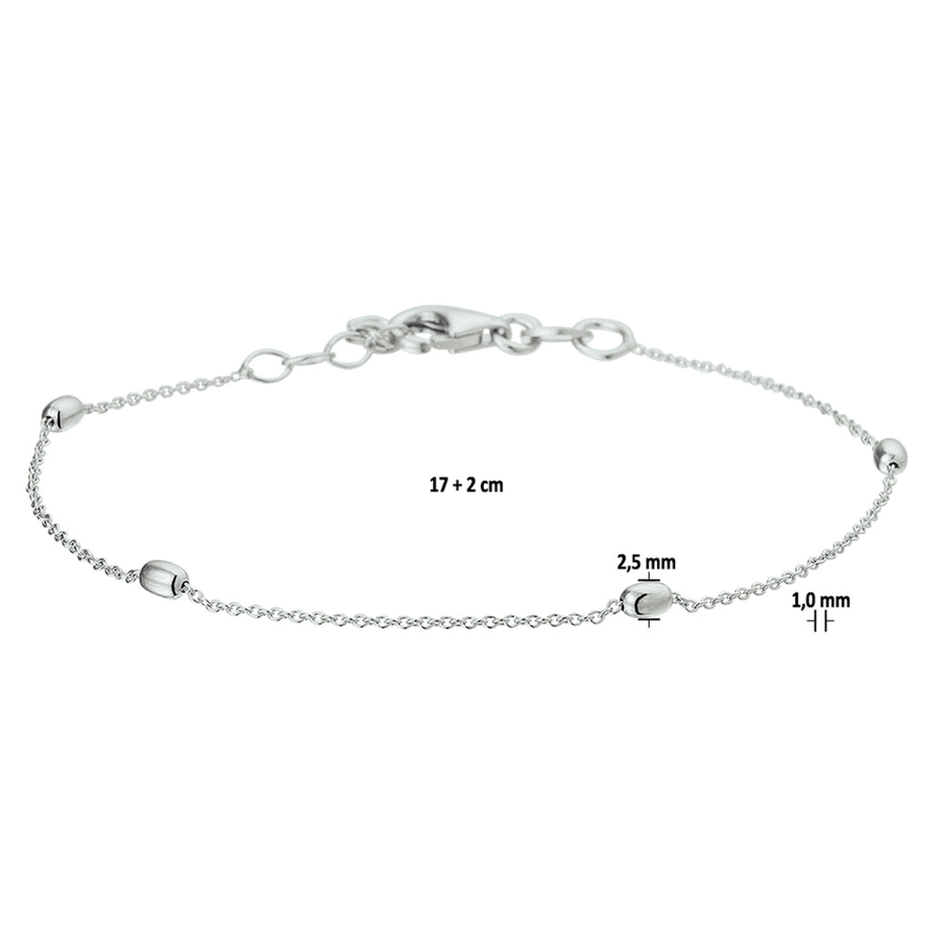 Armband bolletjes 1.0 mm 17+ 2 cm