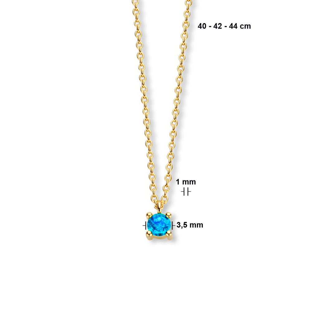 Collier met geboortesteen 40 - 42 - 44 cm