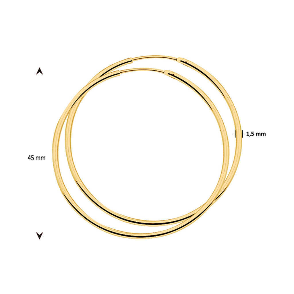 Oorringen ronde buis 1.5 mm 1 micron