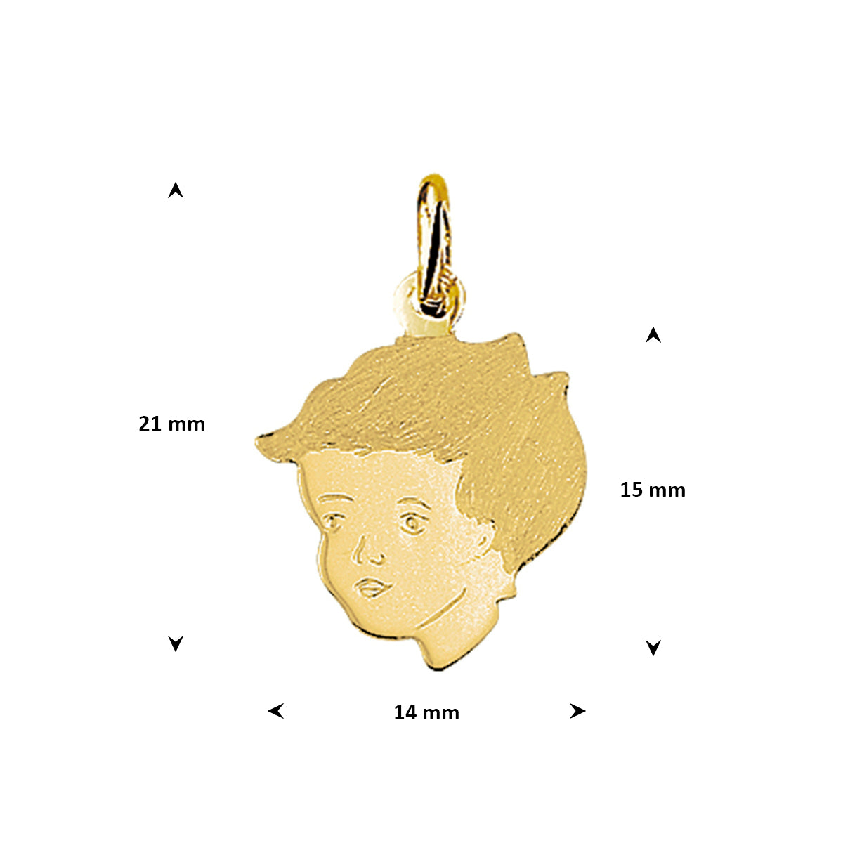 Hanger jongen poli/mat 17.5 x 14 mm
