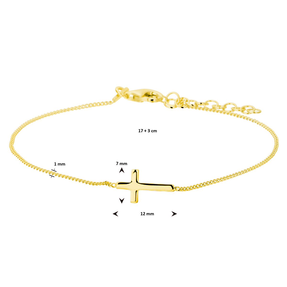 armband kruis 17 + 3 cm 3 micron