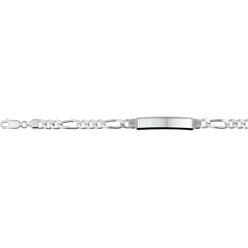 Graveerarmband figaro plaat 8 mm 20 cm