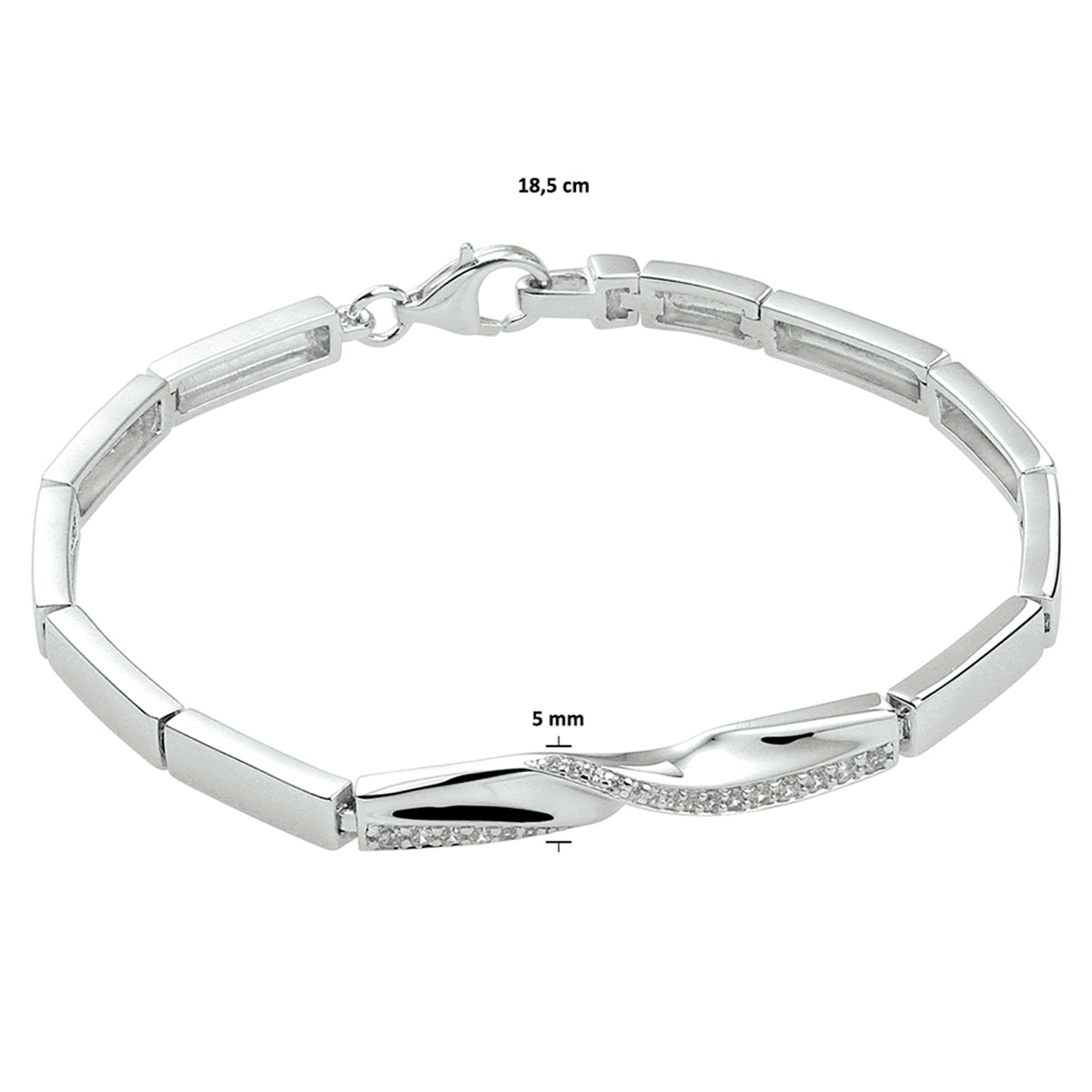 Armband zirkonia 18.5 cm