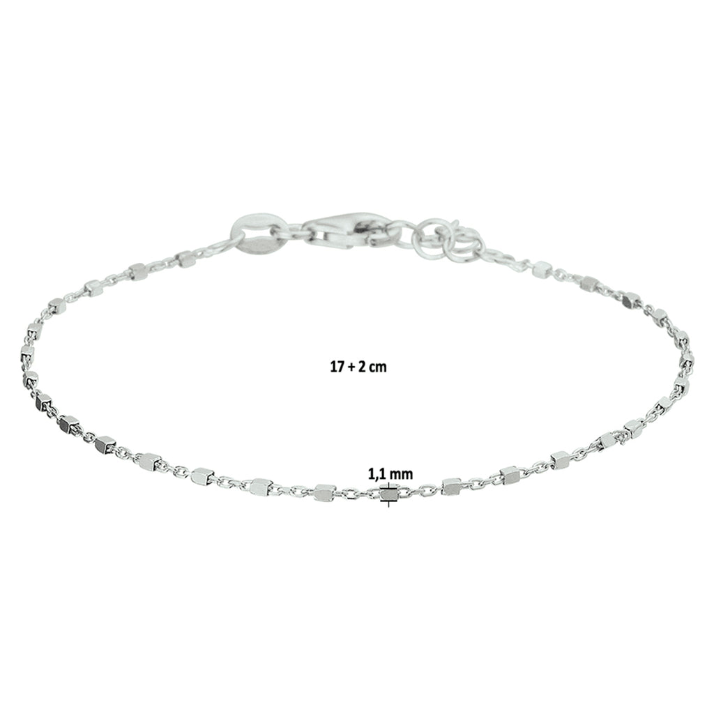 Armband blokjes 1.1 mm 17 + 2 cm