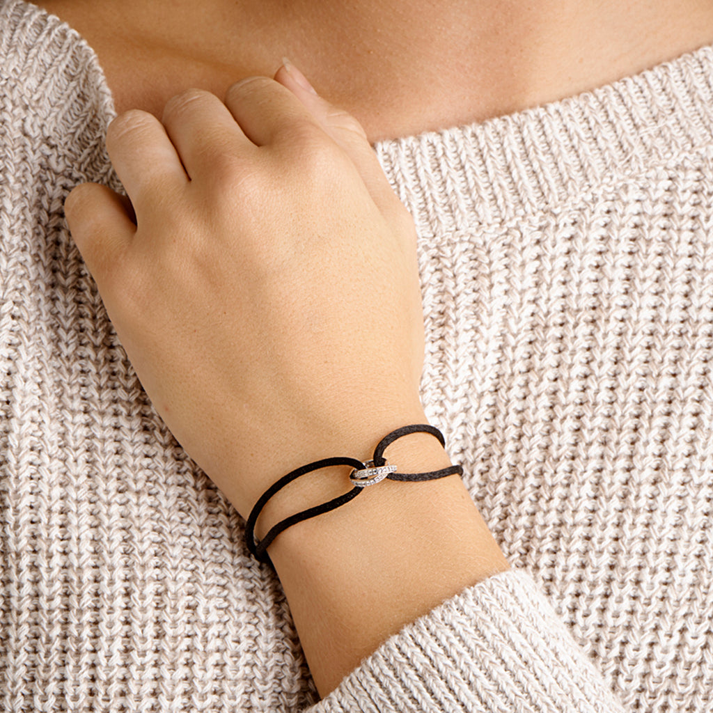 Armband satijn zirkonia