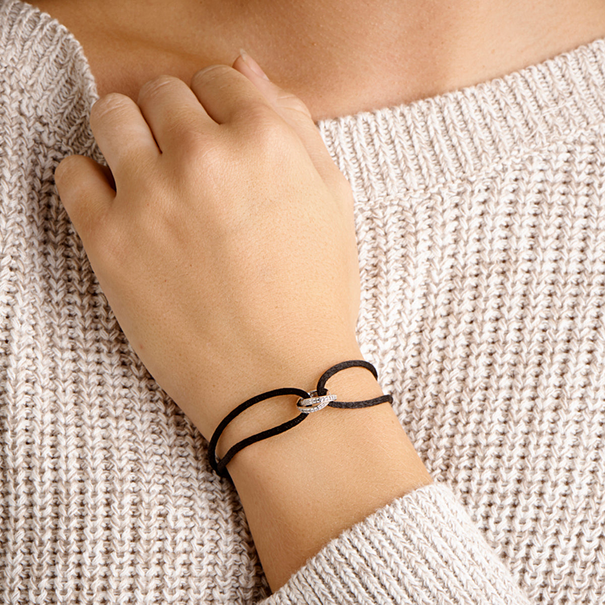 Armband satijn zirkonia