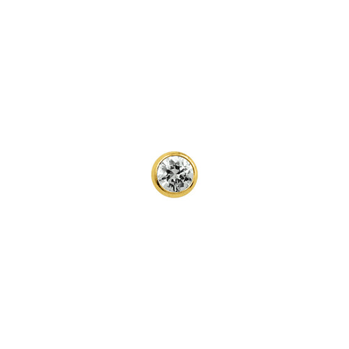 18 krt. kogel neusknopje zirkonia 2.5 mm