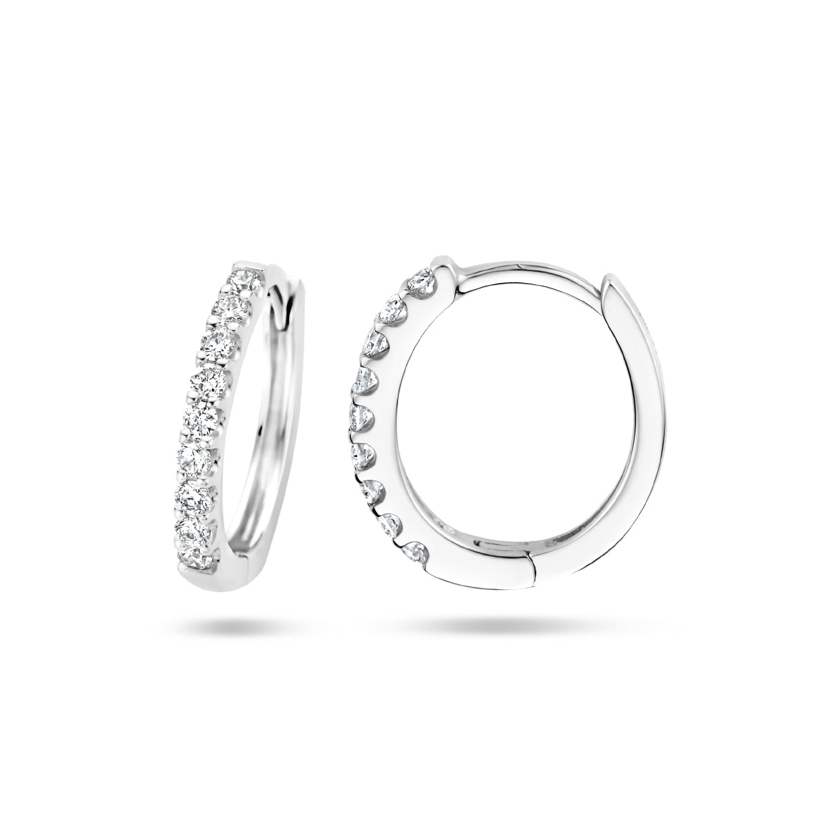 Klapoorringen diamant 0.20ct (2x0.10ct) g si
