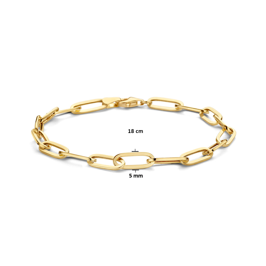 Armband paperclip platte buis 5.0 mm 18 cm