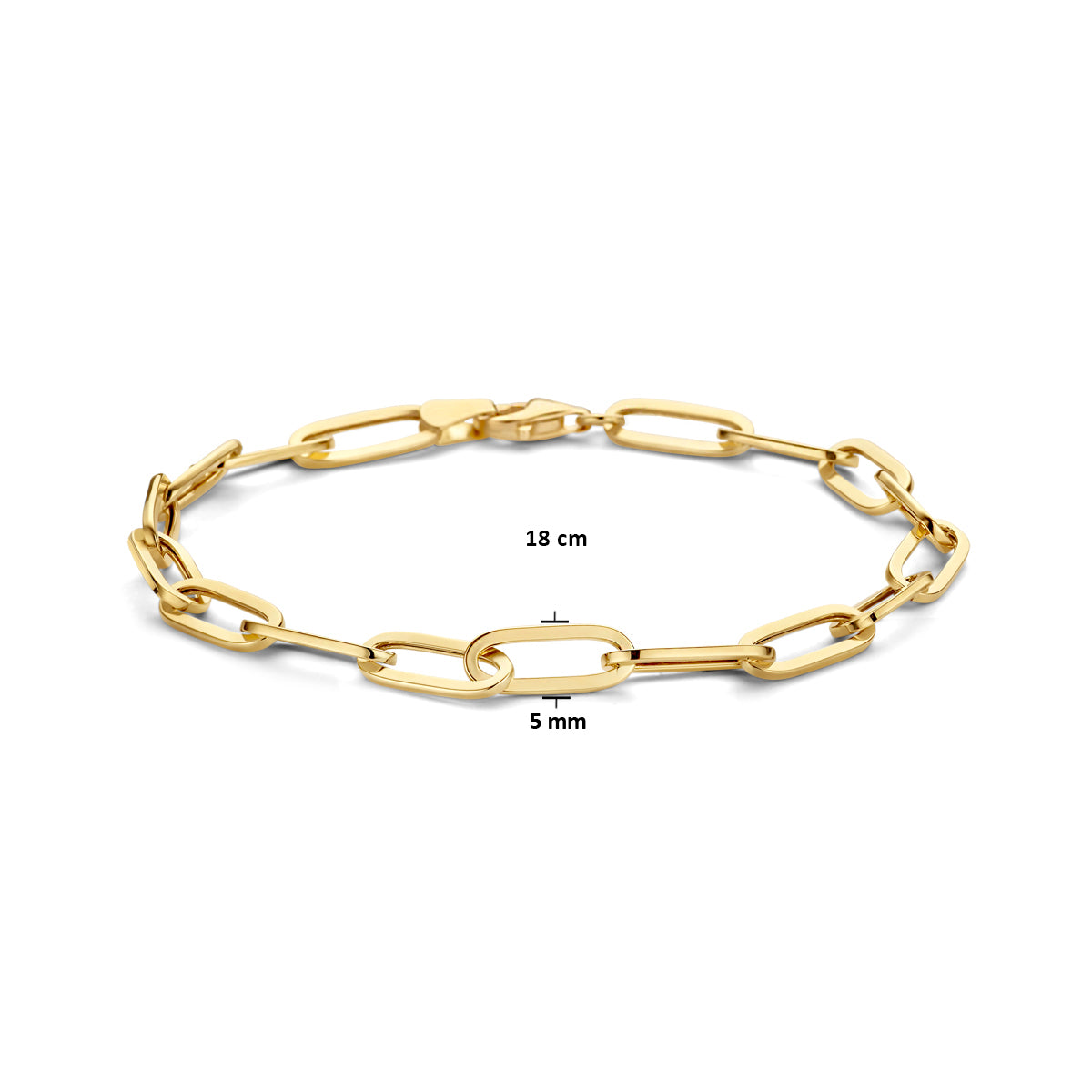 Armband paperclip platte buis 5.0 mm 18 cm