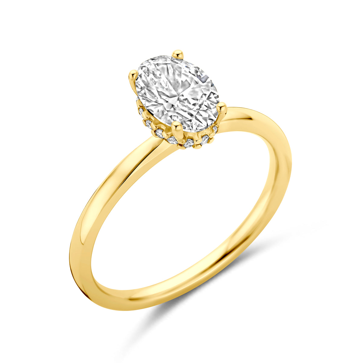 ring lab grown diamant ovaal 1.07ct f vs