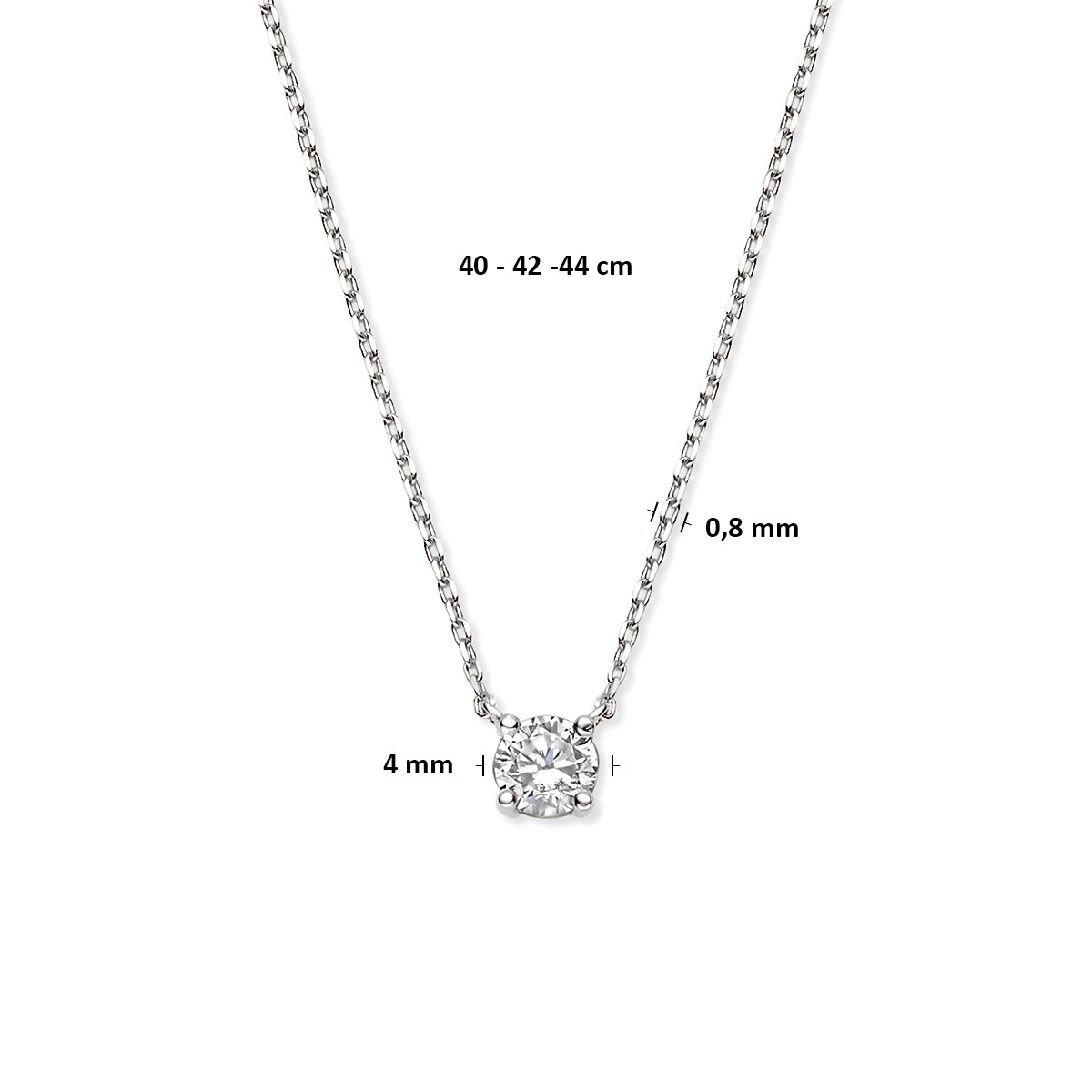 Collier zirkonia 40 - 42 - 44 cm