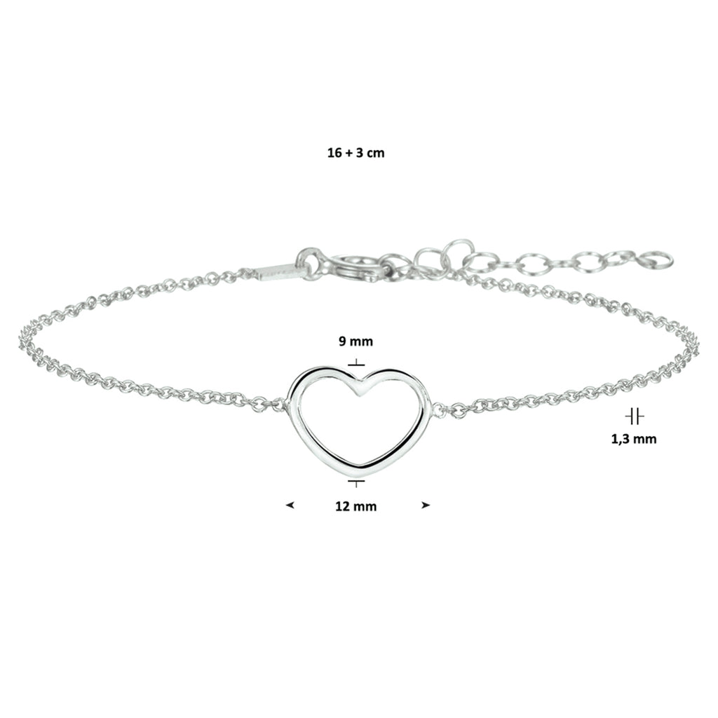 Zilveren armband hartje AG925