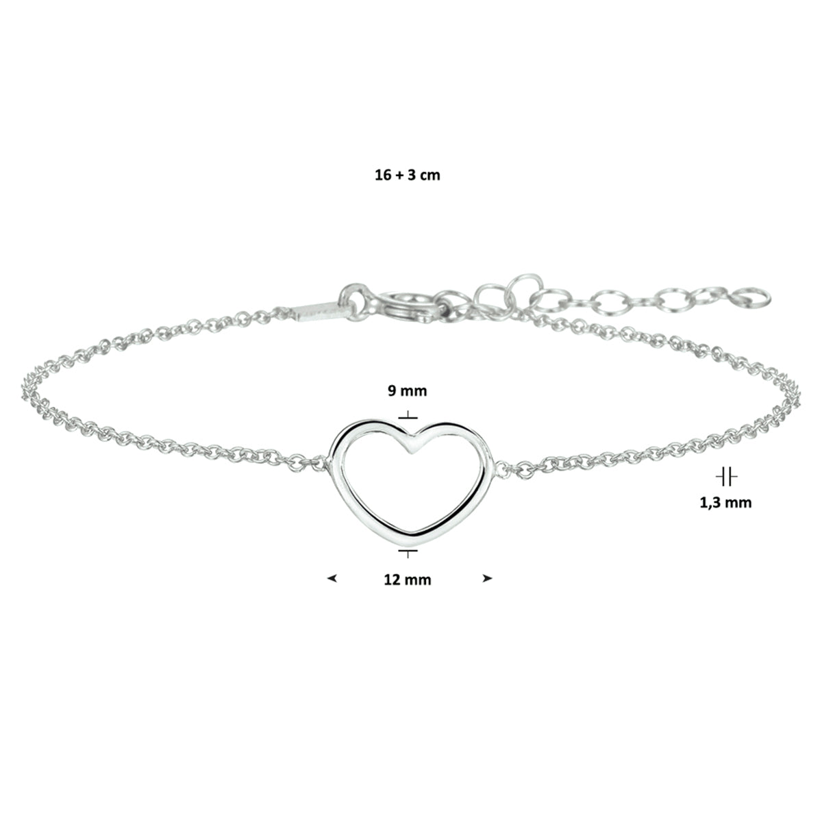 Zilveren armband hartje AG925