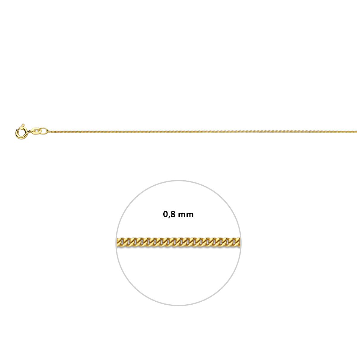 Geelgouden collier met gourmet schakel - 0.8 mm