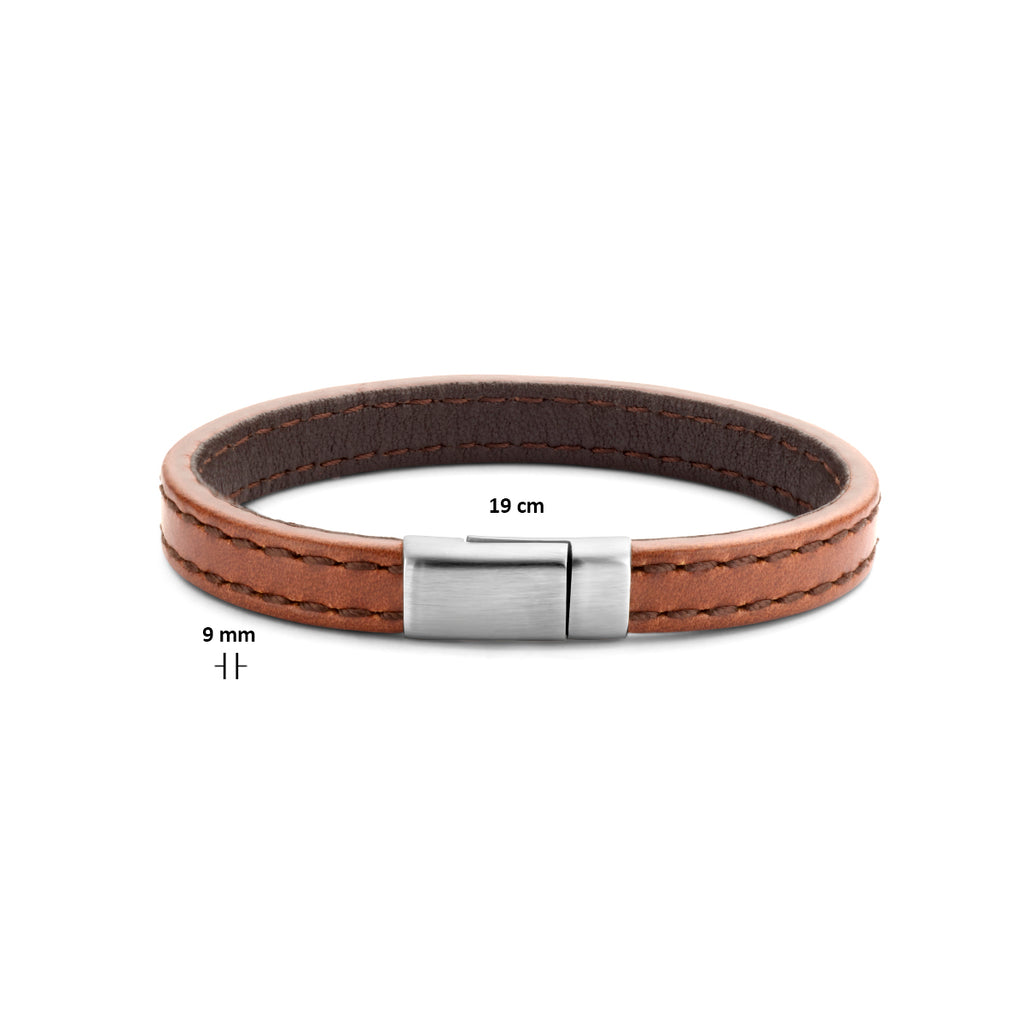 Armband leer bruin 9.0 mm