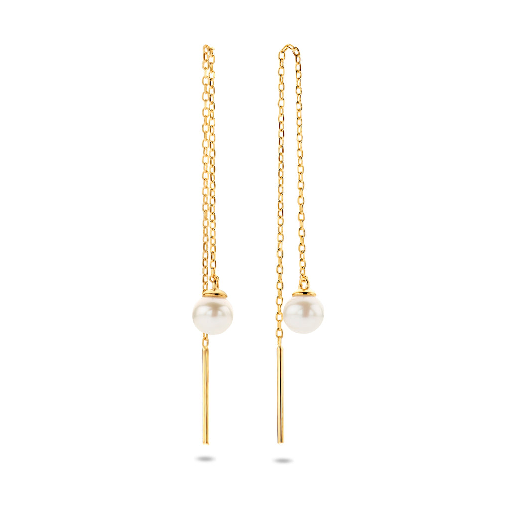 Oorhangers - goud parel