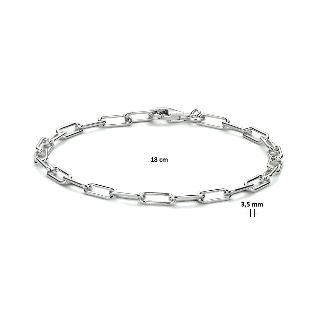 Armband paperclip schakel - zilver