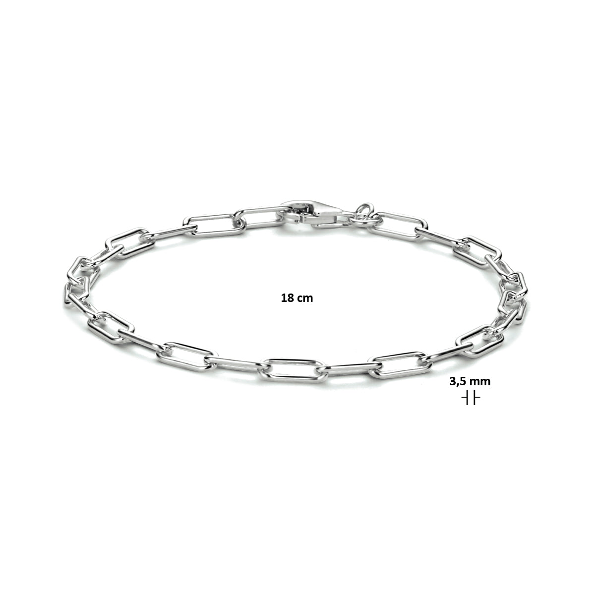 Armband paperclip schakel - zilver